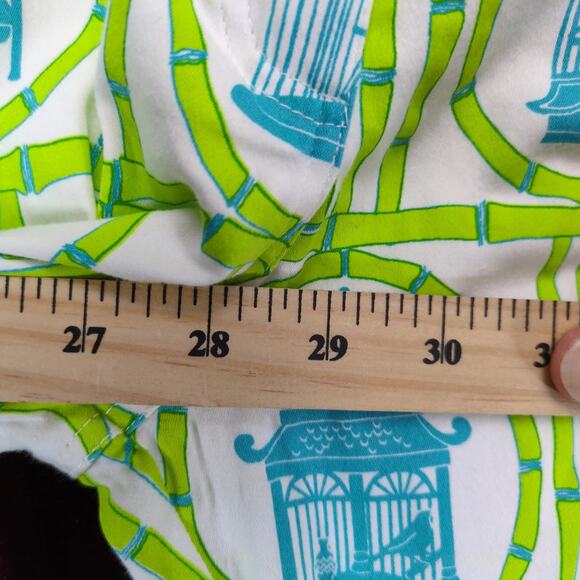 Gretchen Scott 2pc Outfit Women's M Green Button Top Asian Bird Ankle Pant 29x27 - Picture 10 of 10